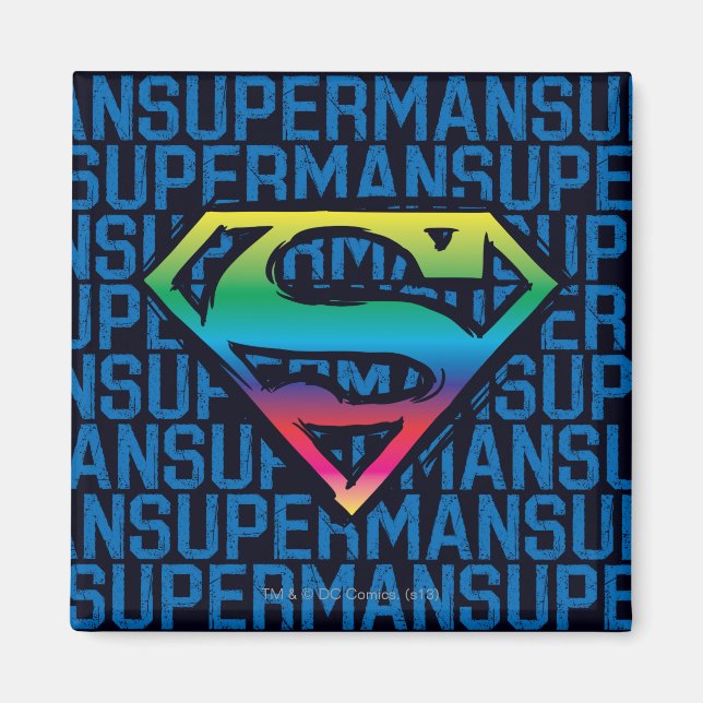 Superman S-Shield | Rainbow-Logo Magnet (Vorne)