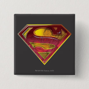 Superman S-Shield Reflektions-Logo Button