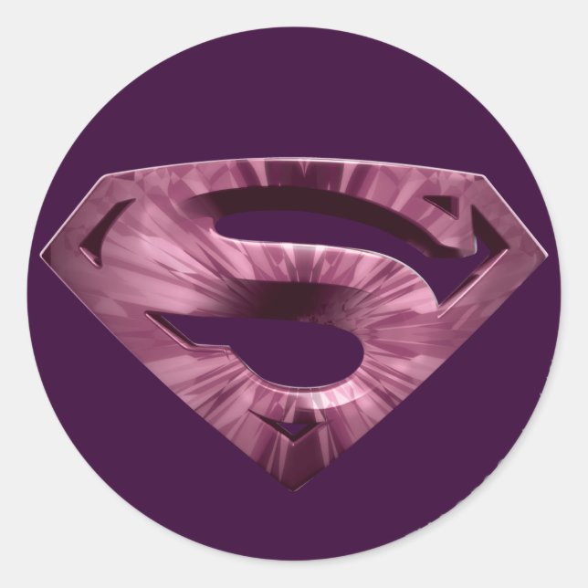 Superman S-Shield | Rosa-Star-Burst-Logo Runder Aufkleber (Vorderseite)