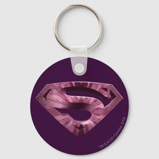 Superman S-Shield | Rosa-Star-Burst-Logo Schlüsselanhänger (Vorderseite)