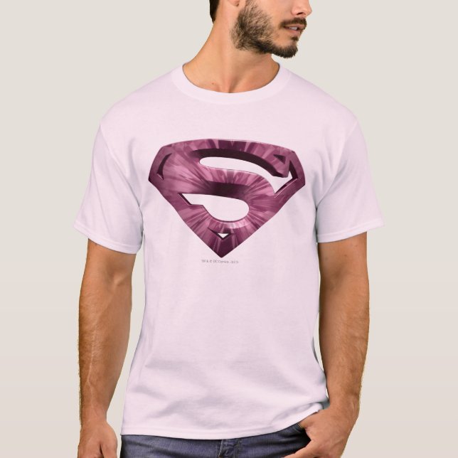 Superman S-Shield | Rosa-Star-Burst-Logo T-Shirt (Vorderseite)