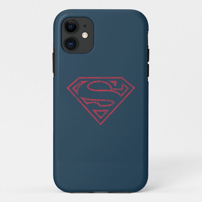 Superman S-Shield | Rote Kontur Case-Mate iPhone Hülle (Rückseite)