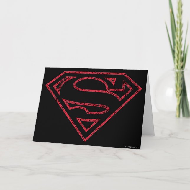 Superman S-Shield | Rote Kontur Karte (Vorderseite)