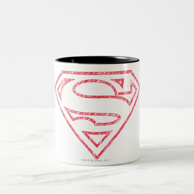 Superman S-Shield | Rote Kontur Zweifarbige Tasse (Mittel)