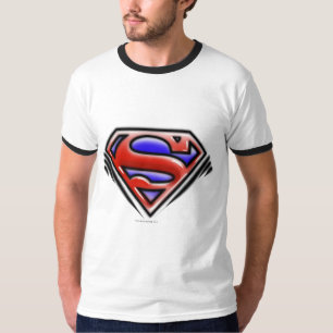 Superman S-Shield   Rotes Airbrush-Logo T-Shirt