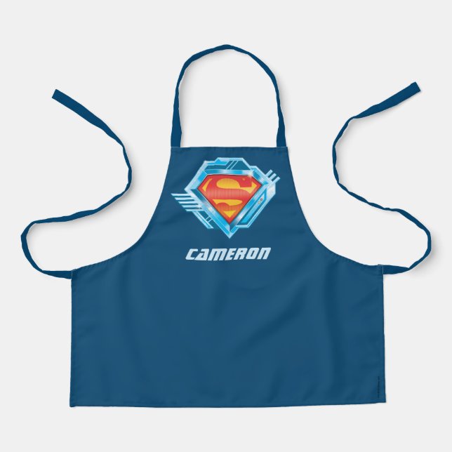 Superman S-Shield | Rotes und Blaues Metal-Logo Schürze (Vorderseite)