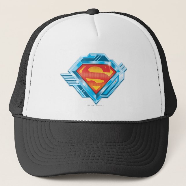 Superman S-Shield | Rotes und Blaues Metal-Logo Truckerkappe (Vorderseite)