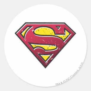 Superman S-Shield   Scratches Logo Runder Aufkleber
