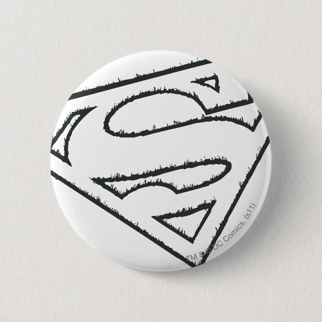 Superman S-Shield | Sideways Grunge Logo Button (Vorderseite)