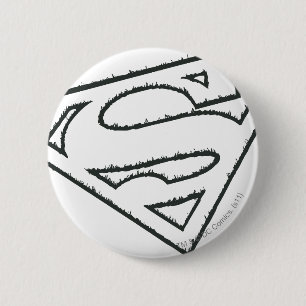 Superman S-Shield Sideways Grunge Logo Button