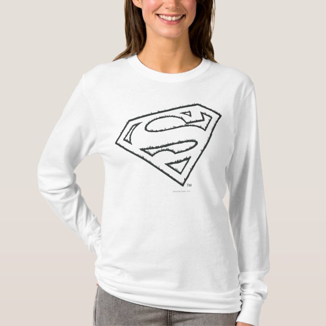 Superman S-Shield | Sideways Grunge Logo T-Shirt (Vorderseite)