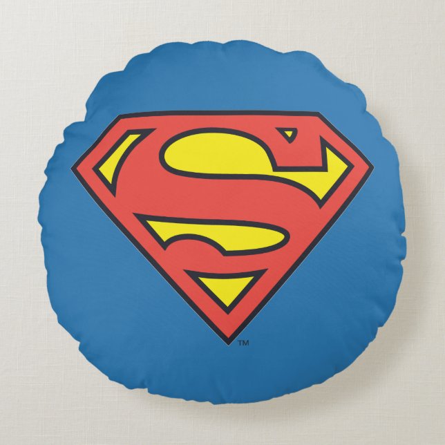 Superman S-Shield | Superman-Logo Rundes Kissen (Vorderseite)