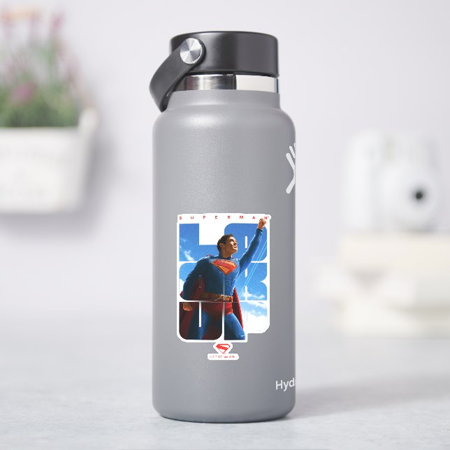 Superman schaut Pose nach oben Aufkleber (HydroFlask)