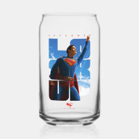 Superman schaut Pose nach oben
