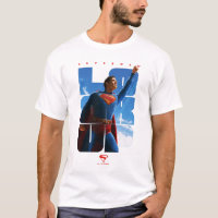 Superman schaut Pose nach oben