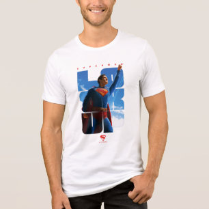 Superman schaut Pose nach oben Tri-Blend Shirt