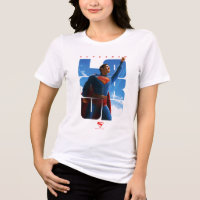 Superman schaut Pose nach oben