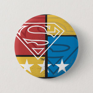 Superman Shield mit Sternen Button
