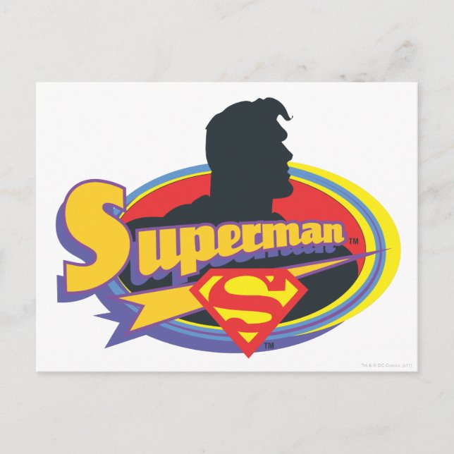 Superman-Silhouette Postkarte (Vorderseite)
