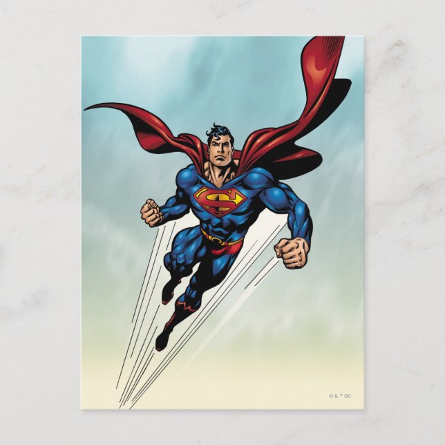 Superman springt nach oben postkarte (Vorderseite)