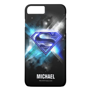 Superman Stilvoll  Blaues weißes Kristalllogo  Na iPhone 8 Plus/7 Plus Hülle