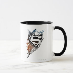Superman Stilvoll  Blue Orange Logo Tasse