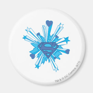 Superman Stilvoll  Blue Shield Hearts Logo Magnet