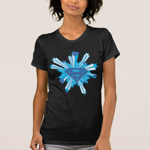 Superman Stilvoll Blue Shield Hearts Logo T-Shirt