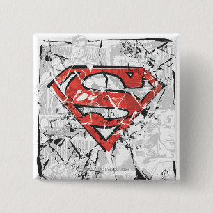 Superman Stilvoll  Crumpling-Comic-Logo Button
