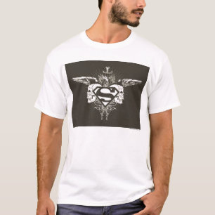Superman Stilvoll  Dunkle Skulpturen - Logo T-Shirt