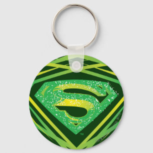 Superman Stilvoll  Grünes Dekorlogo Schlüsselanhänger