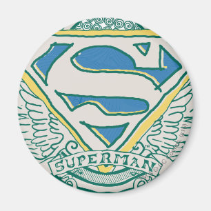 Superman Stilvoll  Logo für gezeichnete Wappen Magnet