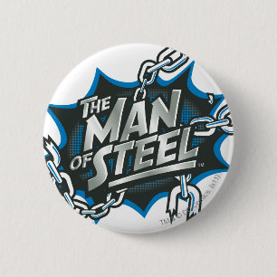 Superman Stilvoll  Man of Steel Splash Logo Button