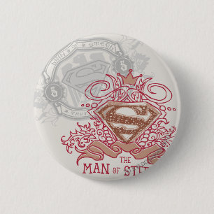 Superman Stilvoll  mit dem Kronlogo Gezeichnet Button