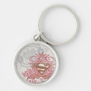 Superman Stilvoll  mit dem Kronlogo Gezeichnet Schlüsselanhänger
