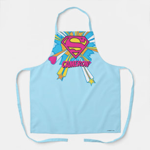 Superman Stilvoll  Rosa mit Herz - Logo Schürze