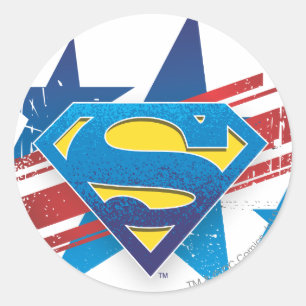 Superman Stilvoll  US Flagge Runder Aufkleber