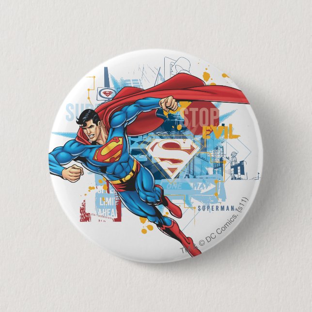 Superman - Stoppt das Böse Button (Vorderseite)
