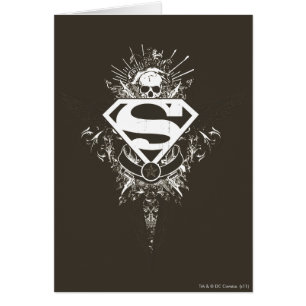 Superman Stylisé Logo blanc étoile et crâne