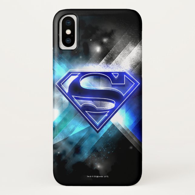Superman Stylized | Blue White Crystal Logo Case-Mate iPhone Hülle (Rückseite)