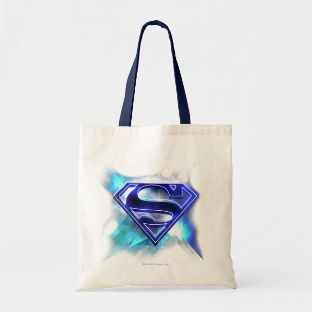 Superman Stylized | Blue White Crystal Logo Tragetasche (Vorne)