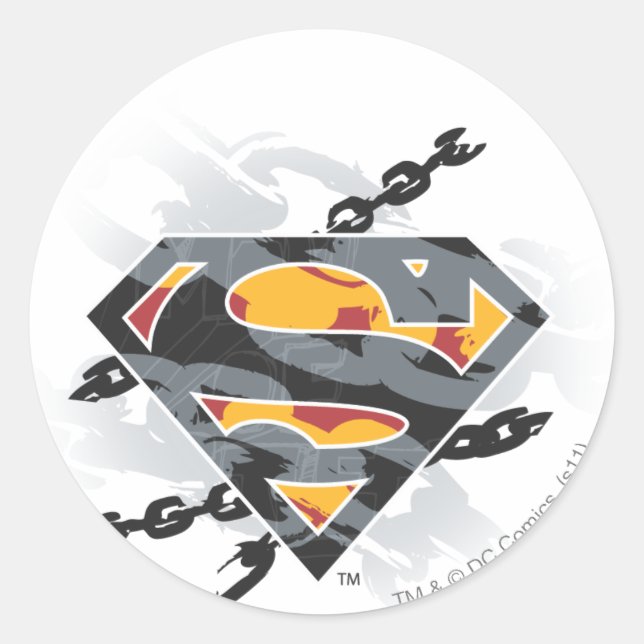 Superman Stylized | Chains Logo Runder Aufkleber (Vorderseite)
