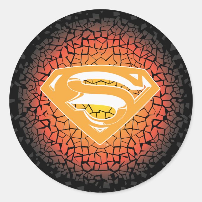 Superman Stylized | Crackle Logo Runder Aufkleber (Vorderseite)