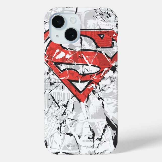 Superman Stylized | Crumpled Comic Logo Case-Mate iPhone Hülle (Rückseite)