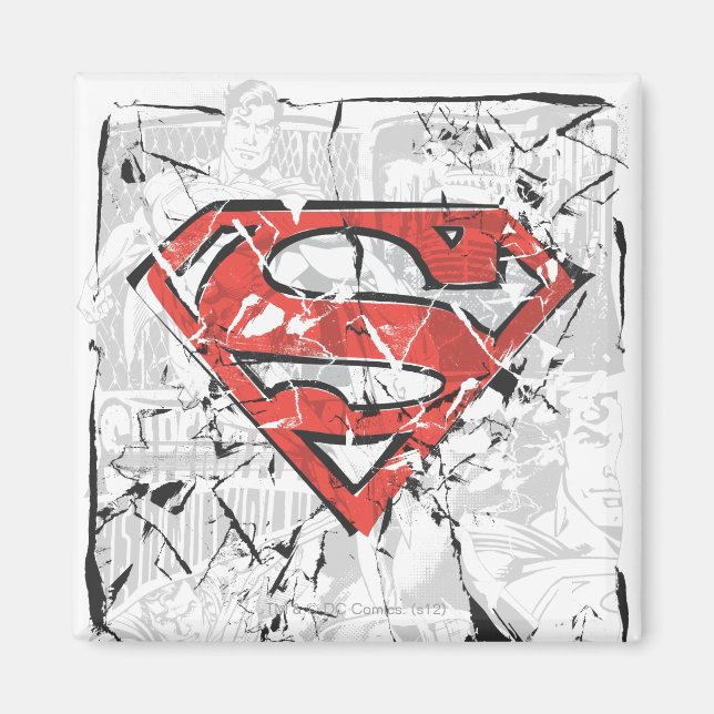 Superman Stylized | Crumpled Comic Logo Magnet (Vorne)