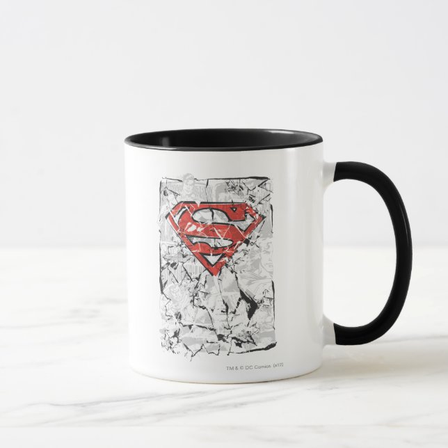 Superman Stylized | Crumpled Comic Logo Tasse (Rechts)