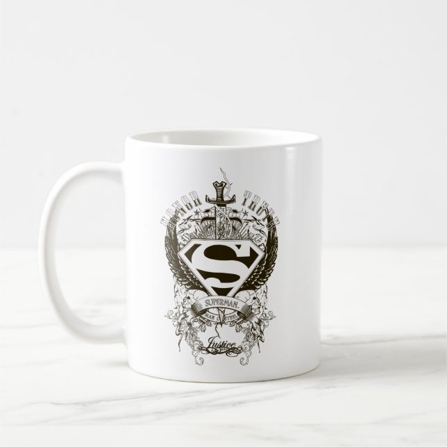 Superman Stylized | Ehrenzeichen, Wahrheitszeichen Kaffeetasse (Links)