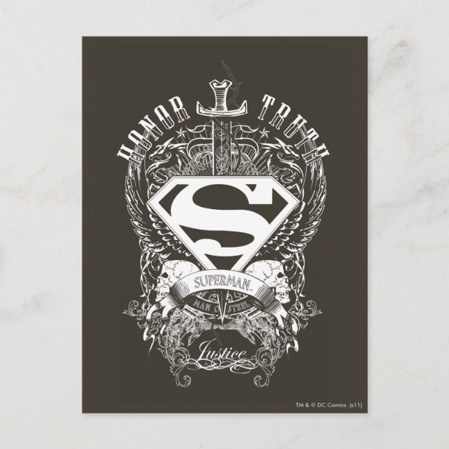 Superman Stylized | Ehrenzeichen, Wahrheitszeichen Postkarte (Vorderseite)