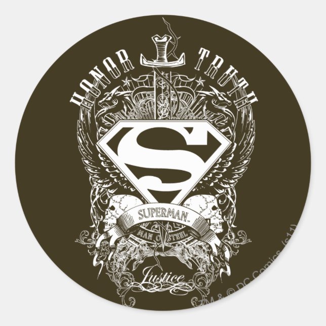Superman Stylized | Ehrenzeichen, Wahrheitszeichen Runder Aufkleber (Vorderseite)