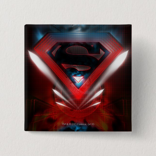 Superman Stylized | Futuristisches Logo Button (Vorderseite)
